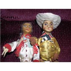 8" Early Folk Art  Cowboy Dolls #1819878