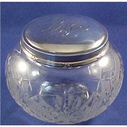 Antique Sterling Topped DRESSER JAR POWDER BOX #1820139