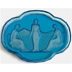 EGYPTIAN Turquoise Blue Intaglio Vanity Tray #1820141