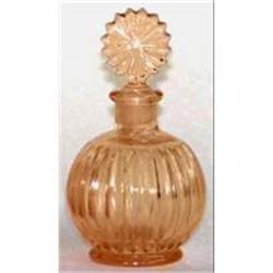 Amber Depression Glass Pinwheel Perfume Bottle #1820204