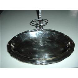 Unusual Oval Silverplate Tray  by  WH &S #1820301