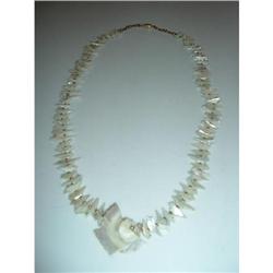 Mother of Pearl Shell Bird Fetish Necklace with#1820306