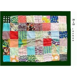 Vintage Fabric Baby Quilt Hand Patchwork #1820404