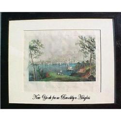 Antique Print of New York from Brooklyn Hts #1820409
