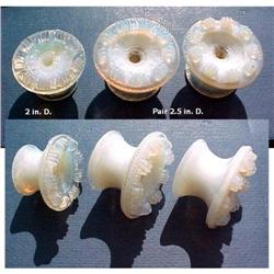 Antique Sandwich Glass 3 Opalescent Knobs #1820412