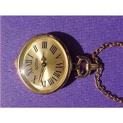 Swiss Watch Pendant Necklace Vintage Jewelry #1820415