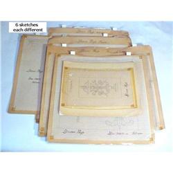 Architect Drawings Duncan Phyfe Room Set of 6 #1820427