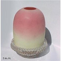 Antique Burmese Satin Glass Fairy Lamp w Candle#1820446
