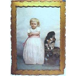Life Size Portrait Little Girl w  Dog s/d 1891 #1820457