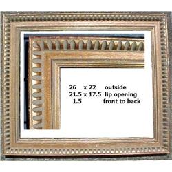Brushed Gold Carved Wood Frame 1950s #1820462