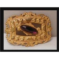 Victorian Gilt Sash PIN with Faceted amethyst  #1820476