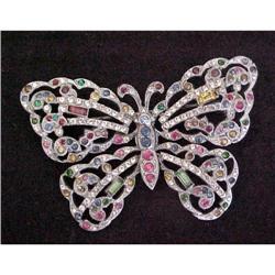 1930's Coloured Paste Butterfly Brooch #1820538