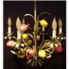 Image 1 : Rare Mid Century Italian Tole Tulip Chandelier #1830958