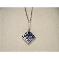 14K WG Multi-Color Sapphire Diamond Pendant #1831470