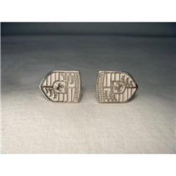 14K WG Car Porsche Crest Logo Mens Cufflinks #1831554