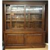 Image 1 : HUGE ANTIQUE LIBRARY LAWYER WALNUT BOOKCASE #1831726