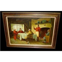 17c English Interior Scene Oil painting Print  #1831784