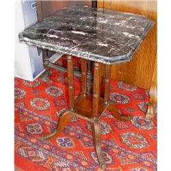 Marble Top Mahogany Lion Claw Foot Table #1831786