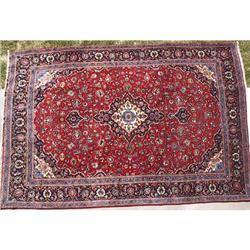 Red yellow KASHAN carpet Persian Rug 12'X 8' #1831813