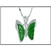 Image 1 : Elegant 14K Jade and Diamond Pendant #1858438