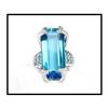 Image 1 : Aquamarine Color Topaz Diamond Ring(price was #1858490