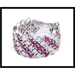 GORGEOUS RUBY AND DIAMOND FLEXIBLE RING #1858521