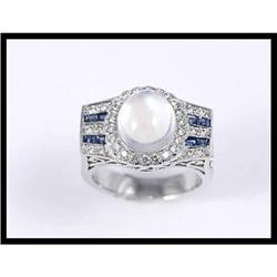 18K White Gold Moon Stone, Diamond, and #1858525