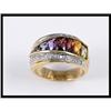 Image 1 : 18K Yellow Gold Multi-Color Gem Stone Ring #1858528