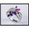 Image 1 : LAVISHING 18K WHITE GOLD MULTI-COLOR SAPPHIRE #1858530