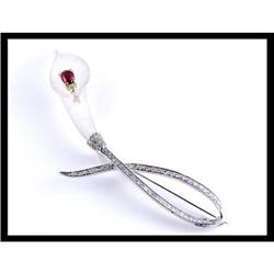 Calalily Flower Design Crystal Brooch #1858543