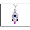 Image 1 : Multi-Color Sapphire Diamond Pendant #1858547