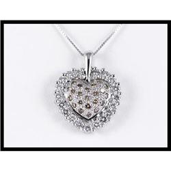 Stylish 18K White Gold Diamond Heart Design #1858552