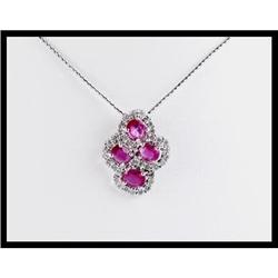 18K White Gold Ruby And Diamond Pendant #1858553