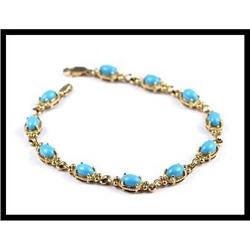 TURQUOISE BRACELET OF 14K SOLID GOLD #1858582