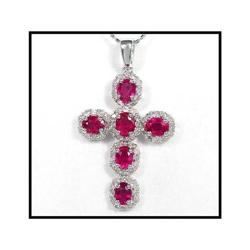 COLLECTION COLOR RUBY DIAMOND 18K CROSS #1858655