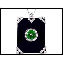 PLATINUM DECO JADE DIAMOND PENDANT WAS $3000.00#1858657