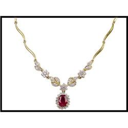 TOP RUBY DIAMOND 18K NECKLACE WAS $2400.00 #1858668