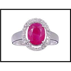 2.30 CARAT RUBY WITH 26 DIAMONDS RING WAS $900.#1858673