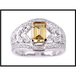 VERY FINE YELLOW SAPPHIRE DIAMOND RING WAS #1858674