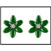 Image 1 : FINE PRECIOUS JADE DIAMOND EARRINGS (was $900) #1858677