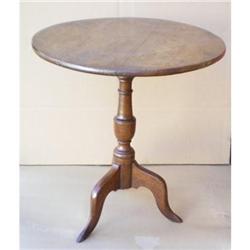 Colonial Period Oak Tilt-Top Circular Table #1858770