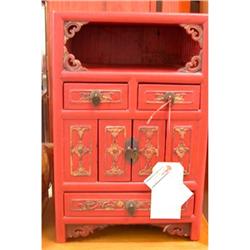 Qing Dynasty Chinese Mandarin Red Fir Chest #1858776