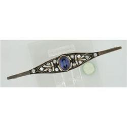 Antique Sapphire & Diamond Gold/Platinum Pin #1858783