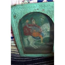 Antique St. George & Dragon Retablo #1858844