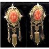 Image 1 : FABULOUS CORAL CAMEO EARRINGS #1858848