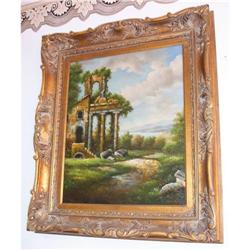 Oil on Canvas 'Old Ruins  Painting Gold Leaf #1858927