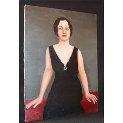 Portrait of Elegant Lady Oil on Canvas Painting#1858929