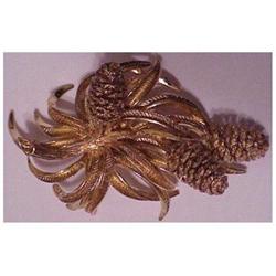 14k  pine cone brooch / pin #1858935