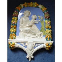 Italian 20th Century Majolica Madonna & Child #1858950