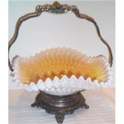 RARE Hand Painted Yellow Daisy Brides Basket #1858962